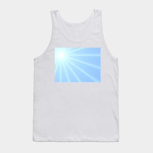 Blue Sky Sunshine Abstract Fractal Tank Top